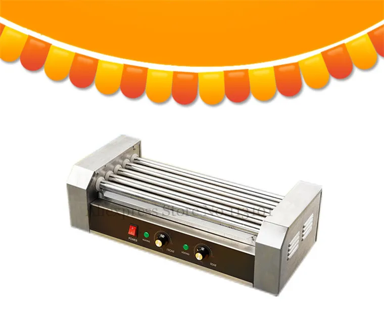 hot dogs grill5 roller electric hot dog maker commercial hot dog sausage grill roasting machine free global shipping