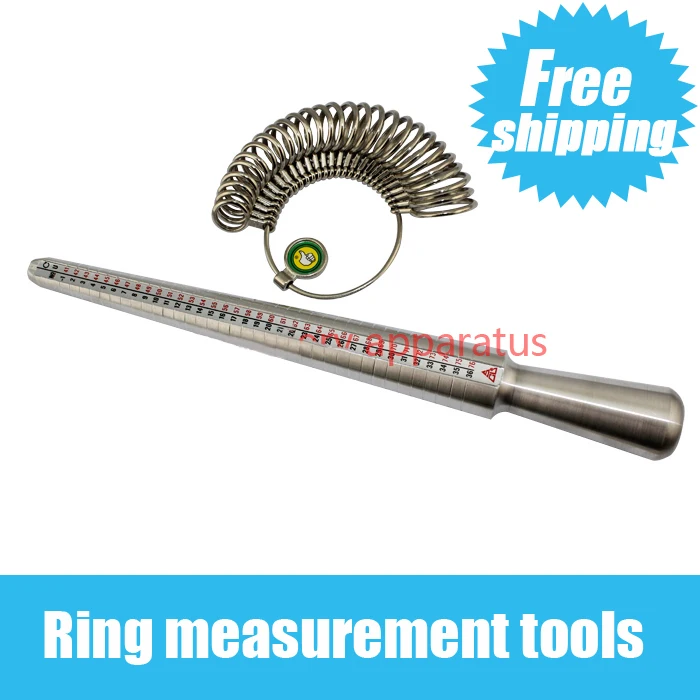 

Metal Guage Mandrel Ring Stick & Manufacture Ring Loop Set,Ring Gauge Metal Finger Sizer Tool Measure 1-13 US goldsmith