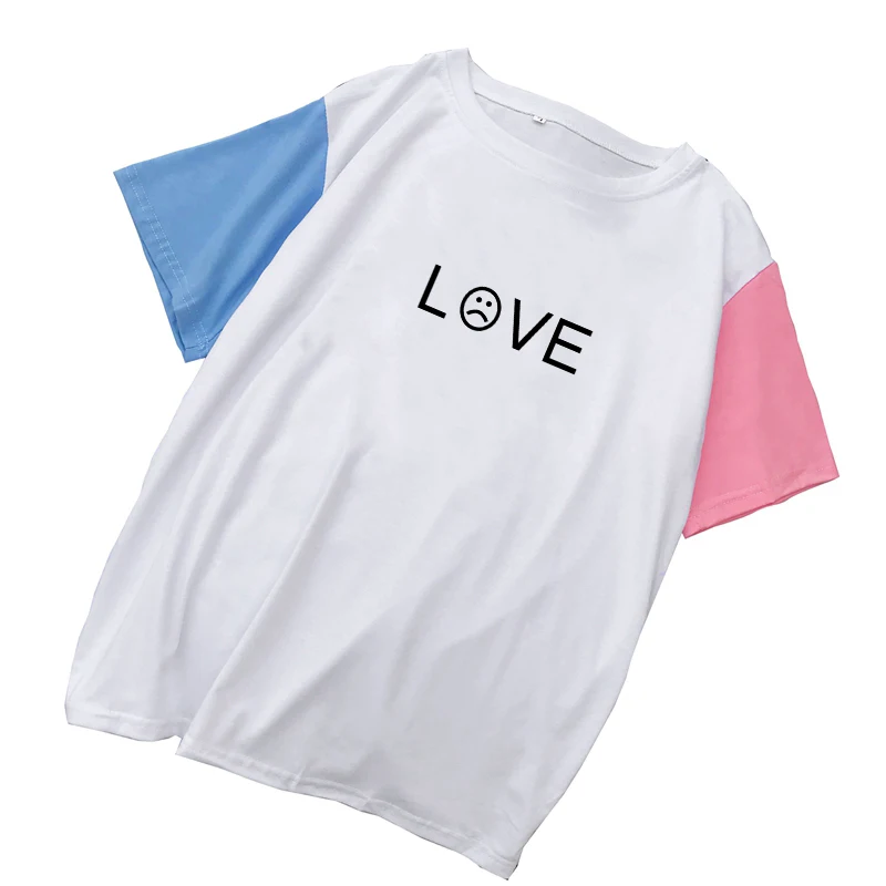 Женская футболка Kawaii Забавные топы с надписью Love женская уличная одежда Harajuku