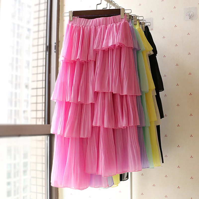 Женская одежда 2019 карамельные Каки многослойная высокая низкая длинная