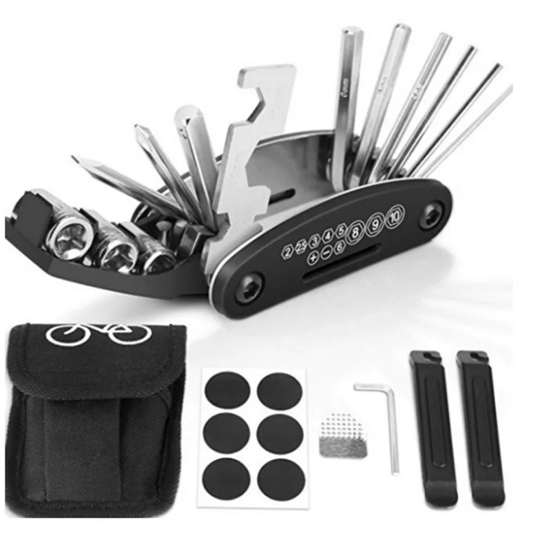 TOOLPACKS Многофункциональный набор инструментов для ремонта велосипедов 16 в 1 Набор инструментов комплекты для ремонта шин прокол патчи гаечный ключ Отвертка вспомогательная комбинация RR7072 - Цвет: TOOLPACKS