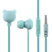 blue Bear headset Красочные Мультяшные милые наушники с микрофоном стерео маленький медведь гарнитура для huawei xiaomi iPhone samsung подарок для девочек - Цвет: blue Bear headset
