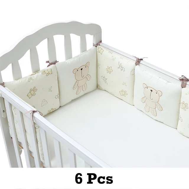 6Pcs-1 3/6 шт Детские бамперы для кроватки, бампер для кроватки, защита для детского постельного белья, дышащая подушка для новорожденной кровати, декор для комнаты, детская кроватка - Цвет: 6Pcs-1