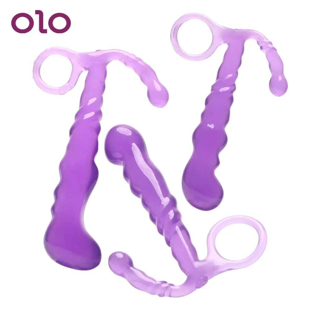 OLO With Pull Ring Butt Plug for Beginner Sex Toys Men Women Anal Colorful Crystal Jewelry Prostate Massager S/M/L | Красота и - Фото №1