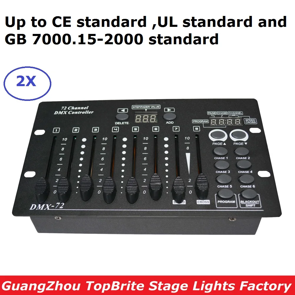 

2xlot картонная посылка, простой DMX контроллер, DMX 72 канала, консоль, хорошо подходит для DJ Disco KTV, вечерние светодиодный свет, сценические светов...