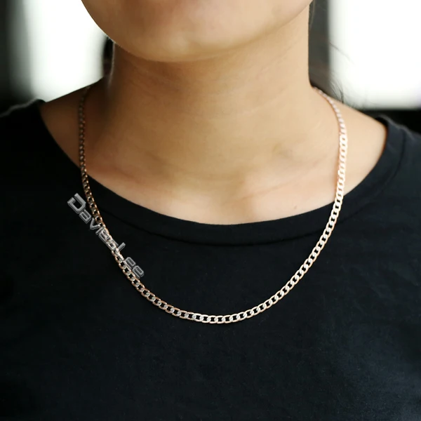 Мужская и женская цепочка 18 36 дюймов/4 мм жёлтое розовое золото|jewelry sets|necklace