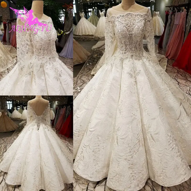

AIJINGYU Destination Wedding Dress Wholesale Gowns White Sheer Robe Train Sleeve Suzhou Perfect Gown Stars Wedding Dresses
