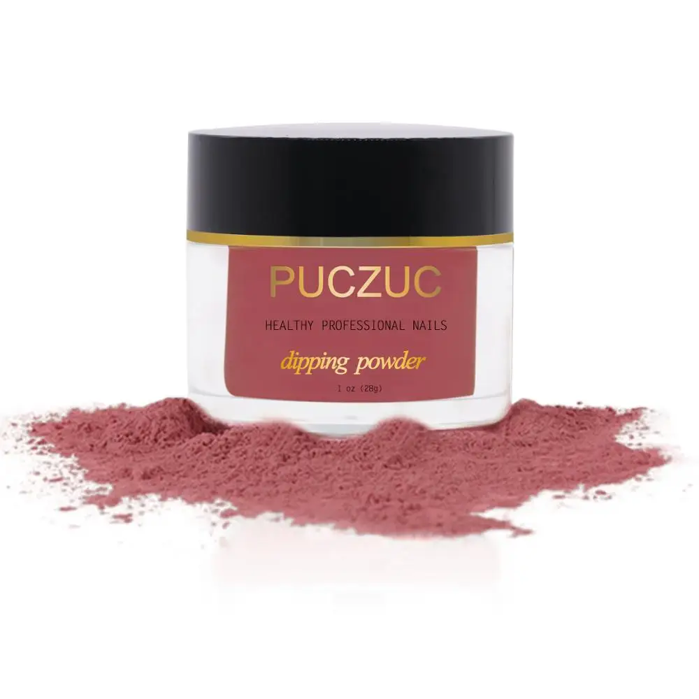 P007-1OZ PUCZUC 1 OZ Full Set Dipping Powder Base Top Coat Kits DIY Dip Nail Powder Manicure Set Brush Saver Powder - Цвет: P007-1OZ