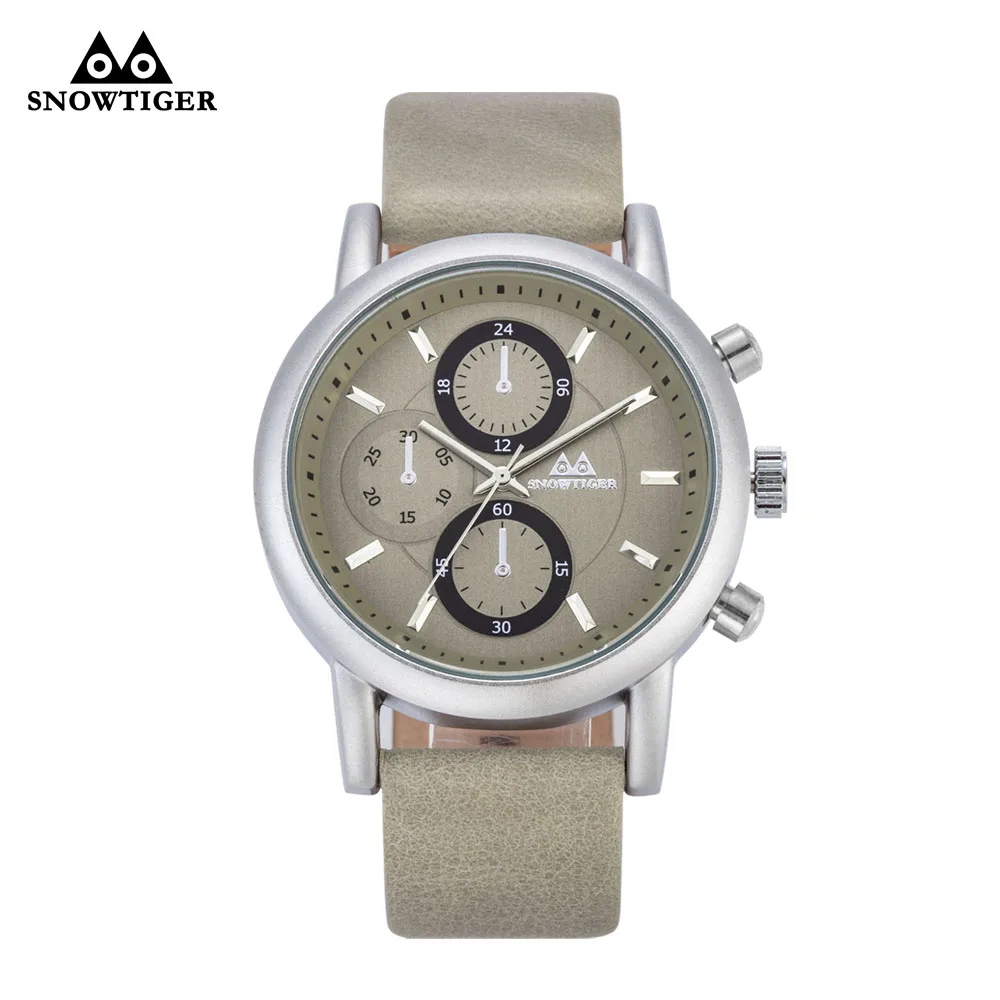 Модные часы с большим циферблатом роскошные кожаные кварцевые мужские наручные