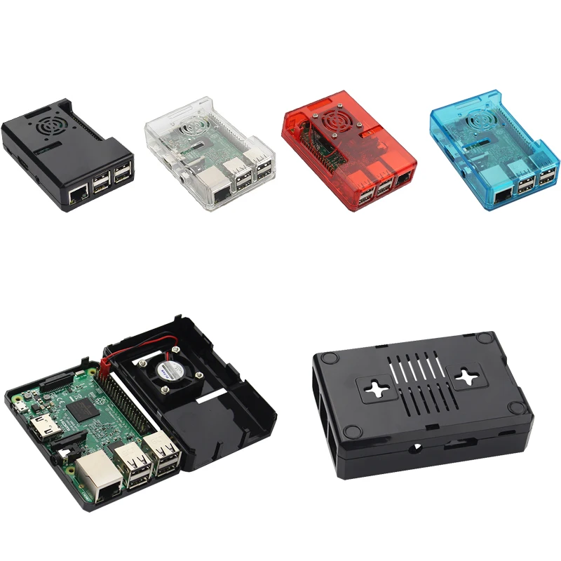 Raspberry Pi 3 Model B+ ABS чехол, пластиковый корпус, 4 цвета, корпус+ вентилятор охлаждения для Raspberry Pi 3 B+/3/2/B