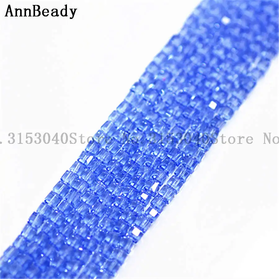 light blue 1000 шт Твердые Желтые 3 мм квадратные кубические разделители Австрийские хрустальные стеклянные бусины Свободные бусины для рукоделия ювелирных изделий поделки разделительные бусины - Цвет: light blue