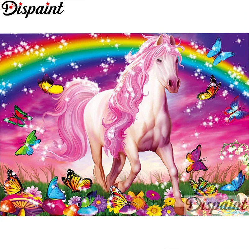 

Dispaint Full Square/Round Drill 5D DIY Diamond Painting "Butterfly horse" Embroidery Cross Stitch 3D Home Decor A10767