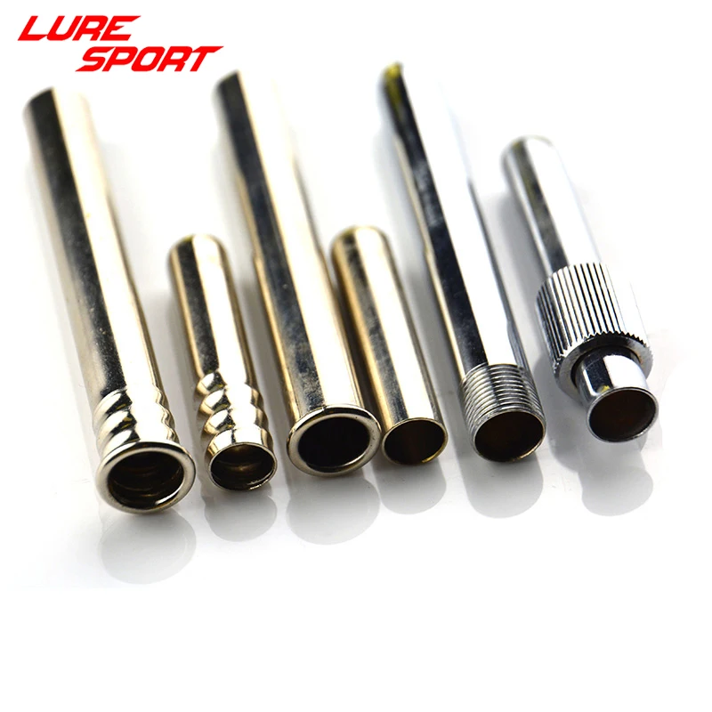 LureSport 5 sets Brass Ferrules Chrome Plated Rod connecting tube Fishing Rod Building Component Repair Pole DIY Accessory