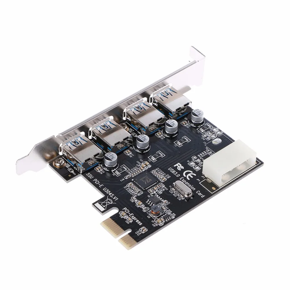 Новое поступление 4 порта Супер скоростной USB 3 0 PCI e E Express адаптер расширения с CD