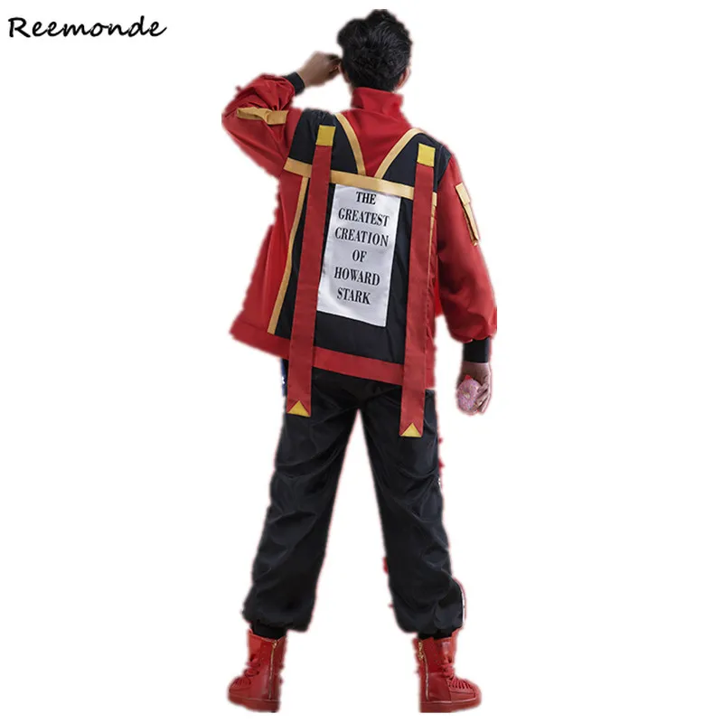 

Movie Spider Into the Spider Verse Cosplay Costume Captain America Iron Man Coat Jackets Pants Full Set Men Boys Clothes