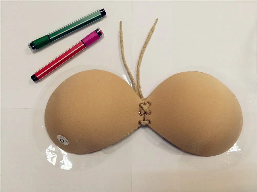 Women Silicone Bra Invisible Push Up Stick On Self Adhesive Front Lacing Bras