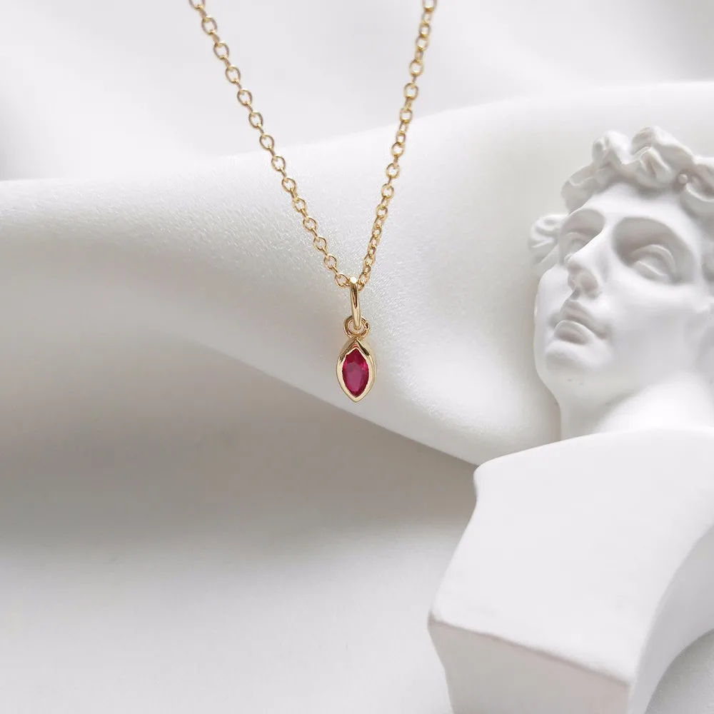 Женское ожерелье из серебра 925 пробы с красным Цирконом|jewelry necklace pendants|jewelry
