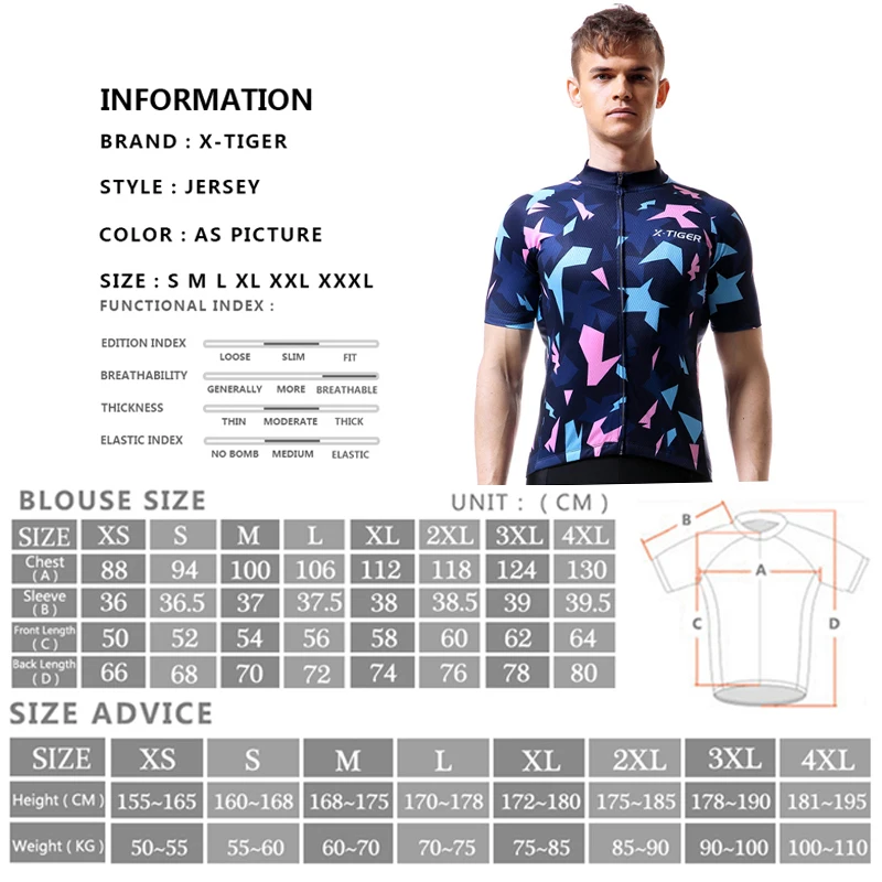 X TIGER Джерси с коротким рукавом для езды на велосипеде Мужская MTB велосипедная