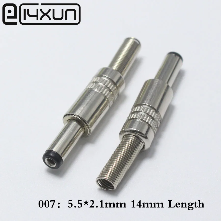 EClyxun 10 шт. металлический разъем 5 5x2 1 мм 5*2 постоянный ток штекер 14 Длина черной