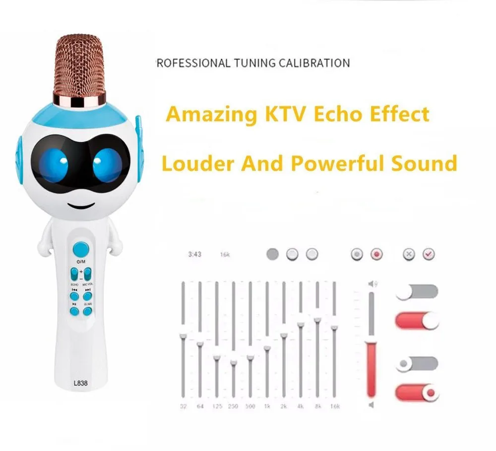 L838 mikrofon Ручной Bluetooth беспроводной караоке микрофон телефонный проигрыватель микрофон Запись музыки KTV Microfone PK ws858
