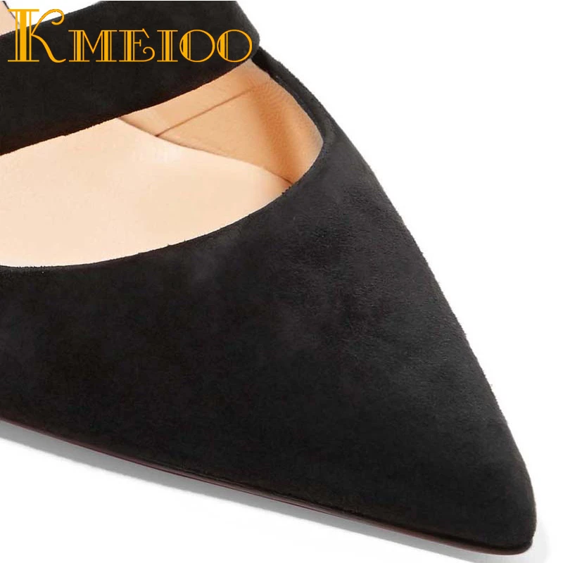 Kmeioo/2018 г. хит продаж женская обувь Туфли лодочки с вырезами и ремешками на