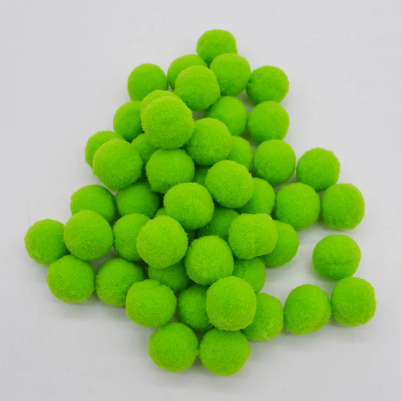 light green 50 шт./лот, 20 мм, разноцветный помпон из меха, плюшевый шар, сделай сам, мягкие помпоны для детей, игрушки для свадьбы, украшения дома, аксессуары - Цвет: light green