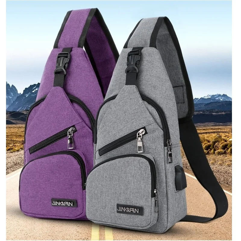 2020 мужские нагрудные сумки на ремне с зарядкой через плечо отверстием для