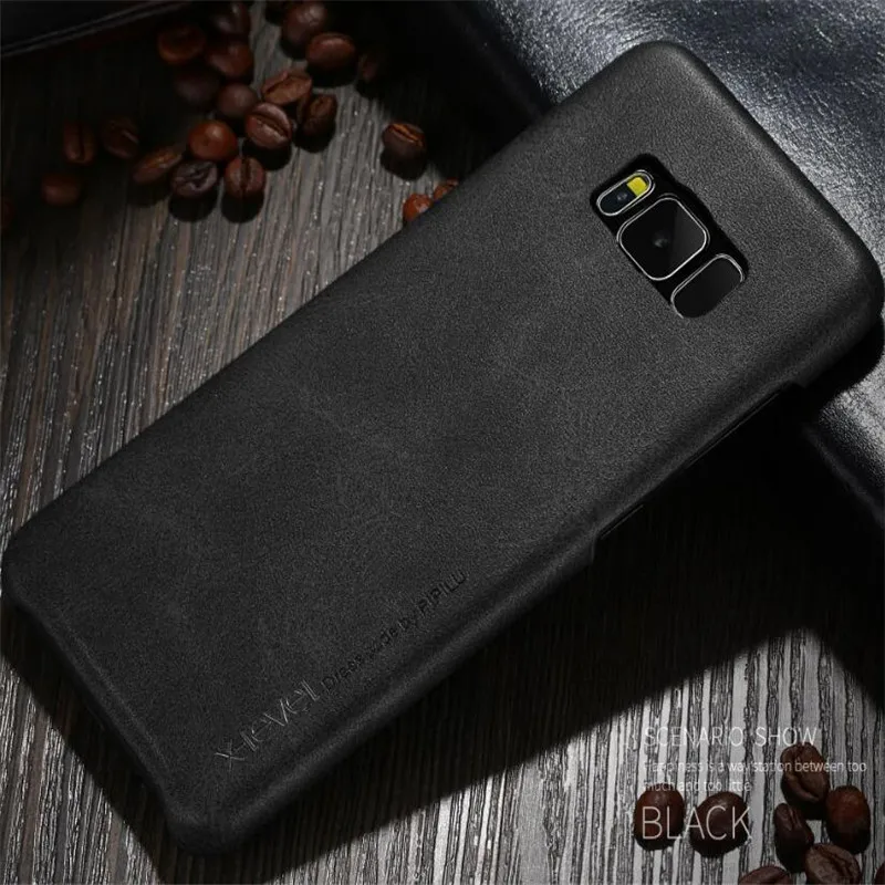 Чехол для Samsung Galaxy S8 G9500 G950 чехол X-уровень ультра тонкий Pu чехол для Samsung Galaxy S8 плюс G9550 G955 - Цвет: Черный