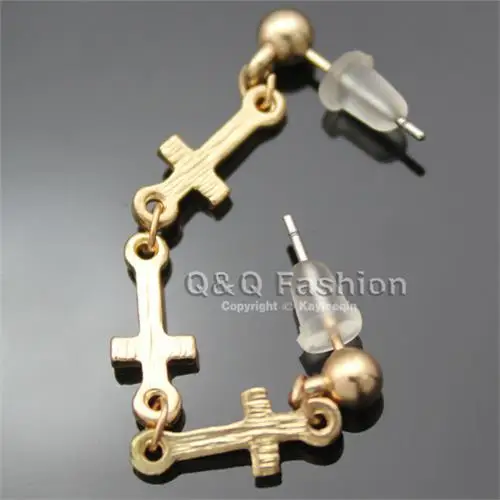 Chic Triple Cross Piercing Cartilage Ear Cuff Earring Fancy Dress Costume Jewelry 2018 New | Украшения и аксессуары