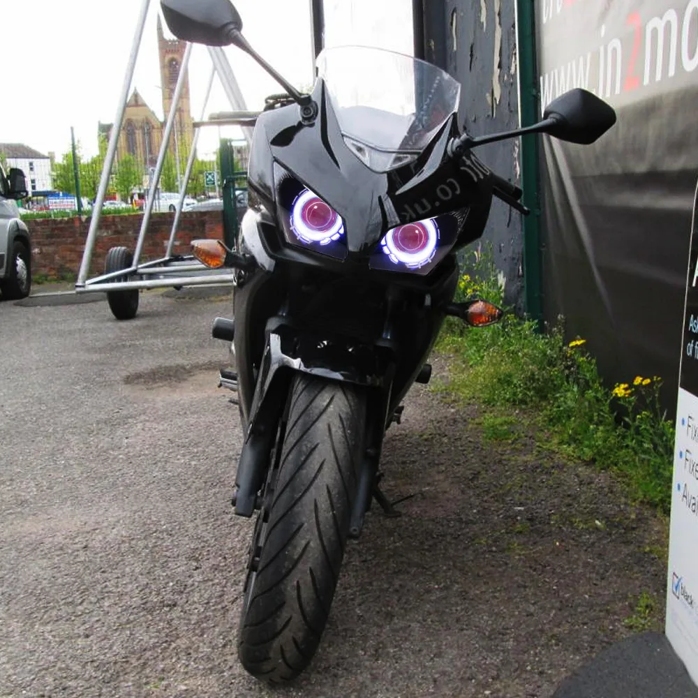 KT фара Подходит для Honda CBR500R 2013 2015 LED Ангельские Глазки красный демон глаза
