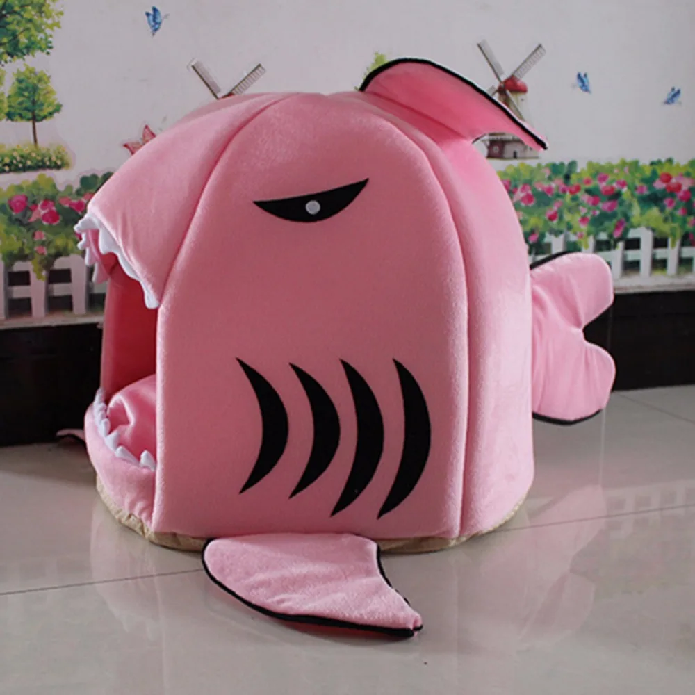 Shark Shape Dog Beds Warm Soft House Pet Sleeping Bag Cat Sofa Bed Puppy for Nest Mat Products Дом и сад