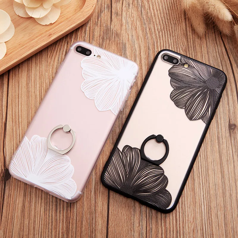 Люкс Ретро Цветок Case Для Коке iphone 7 For 6 s плюс splus Кружева Металлическое Кольцо