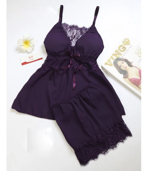 Горячая распродажа! Chifon пижамы наборы Sexy Babydoll два предмета Шорты трусики|sleepwear