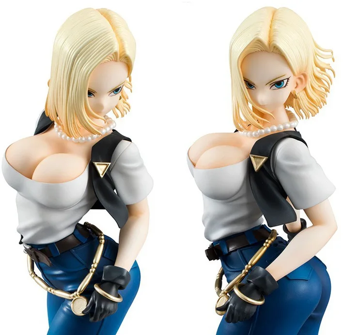 20 см Dragon Ball Z Android 18 лазурит Сексуальная аниме фигурка ПВХ Новая коллекция Фигурки игрушки коллекция для Рождественский подарок