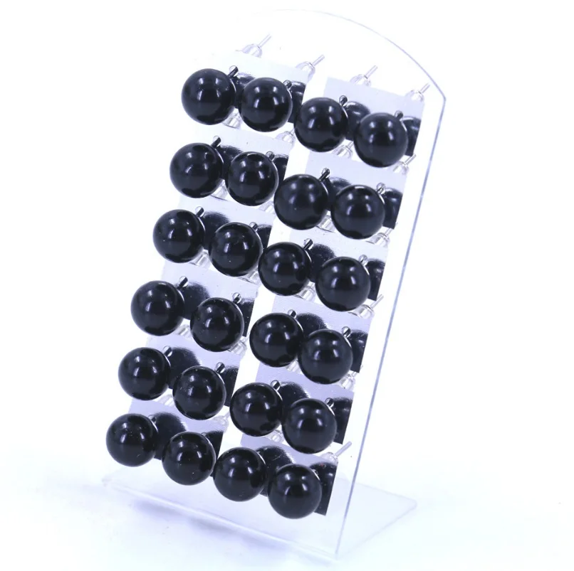 10mm 12 Pairs/Set Women Simulated Pearl Bohemian Earring Stud Earrings for Boucle D'oreille Men Jewelry Brincos 2018 | Украшения и