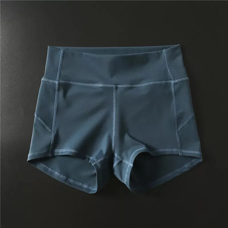 Dark Green Coloravlue, мягкие нейлоновые шорты для фитнеса, для бега, для женщин, высокая талия, одноцветные, для спорта, тренировки, шорты, тонкий живот, контроль, для спортзала, спортивные шорты - Цвет: Dark Green