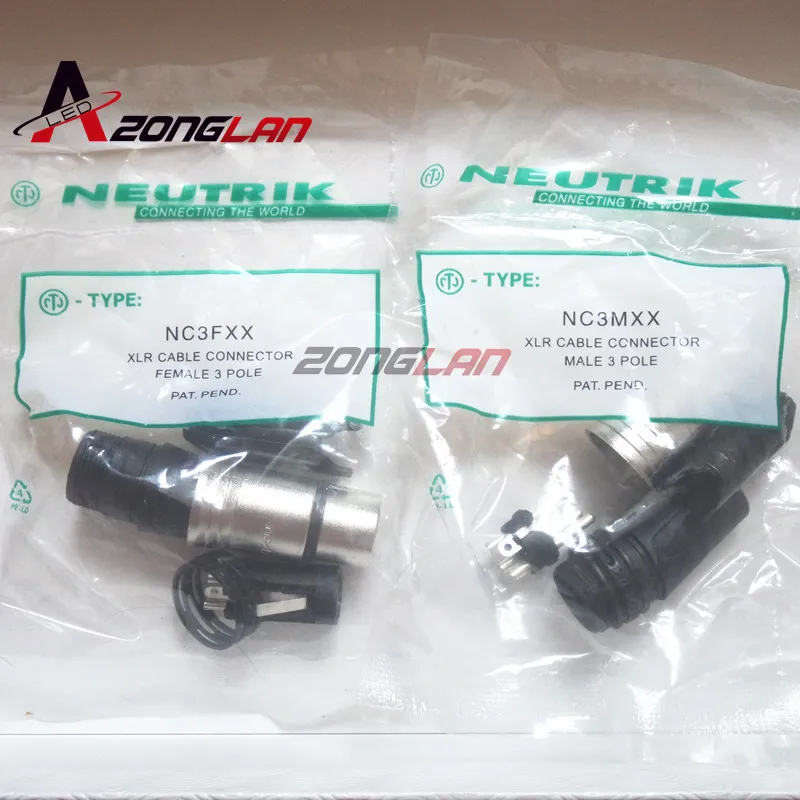 Оригинальный Для NEUTRIK коннектора 60 шт. 30 NC3MXX + NC3FXX Male et femelle Un ensemble 3 Broches XLR разъем