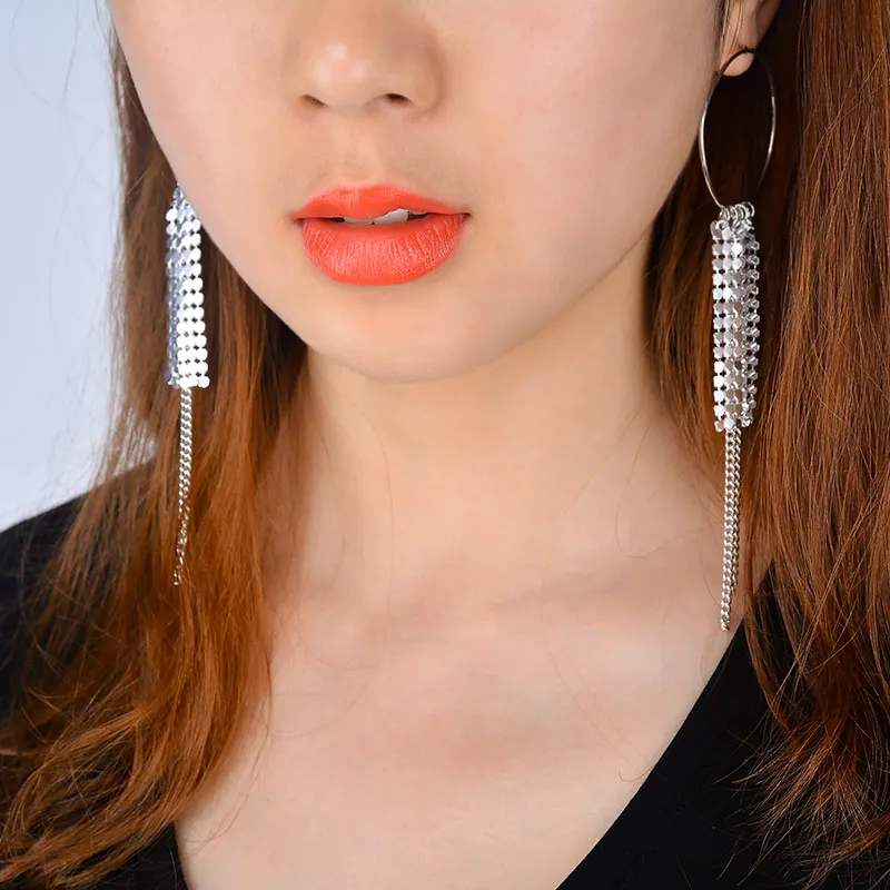 Готические анодированные голографические серьги Длинные украшения для вечерние