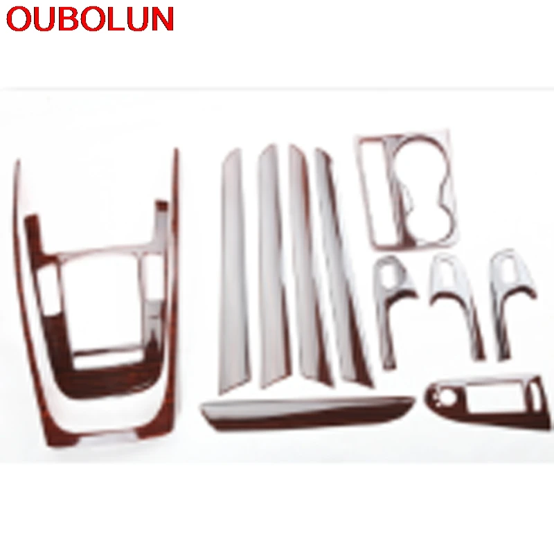 OUBOLUN ABS Plastic Wood Paint Interior Parts Window Switch Handle Trim Front Gear Shif Panel Cover For Audi A4L A4 L 2009-2016 |
