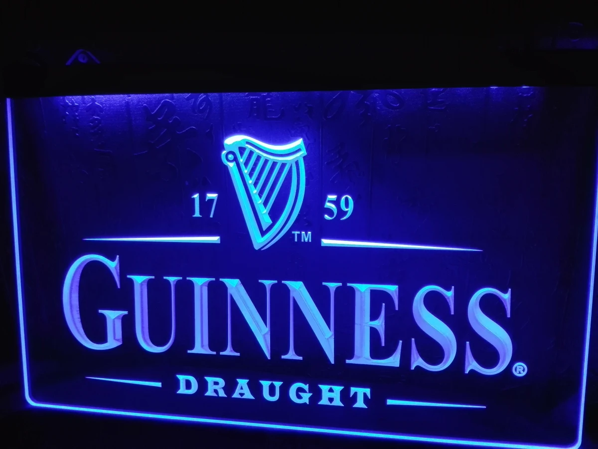 LE002 Guinness винтажные логотипы пивной бар светодиодный светодиодная неосветильник