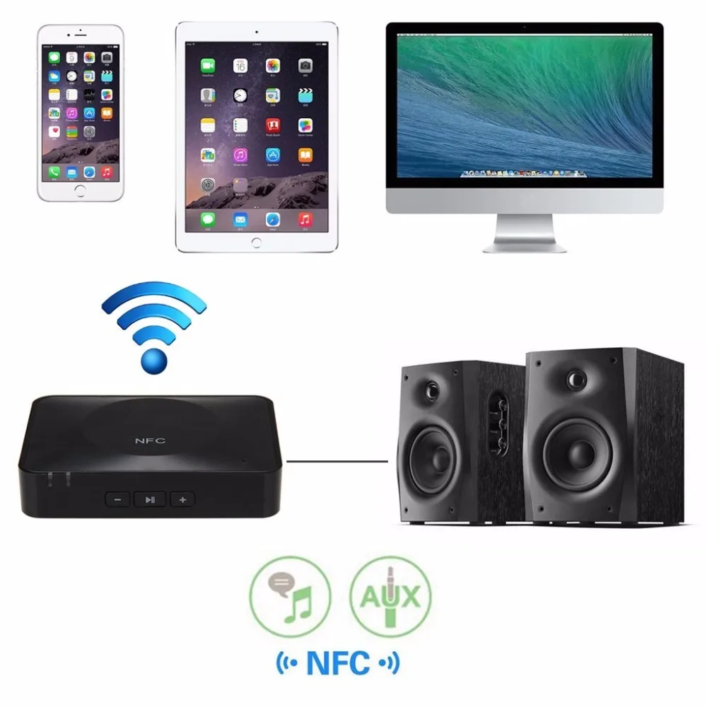 NFC музыка 3.5 blutooth стерео звук музыки Беспроводной AUX мм 4.1 USB аудио адаптер Bluetooth