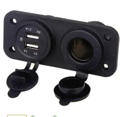 

Waterproof LED Reminder Indicator 2-USB LED 3.1A Car Charger Cigarette Lighter Bracket Wide Voltage Design Waterproof