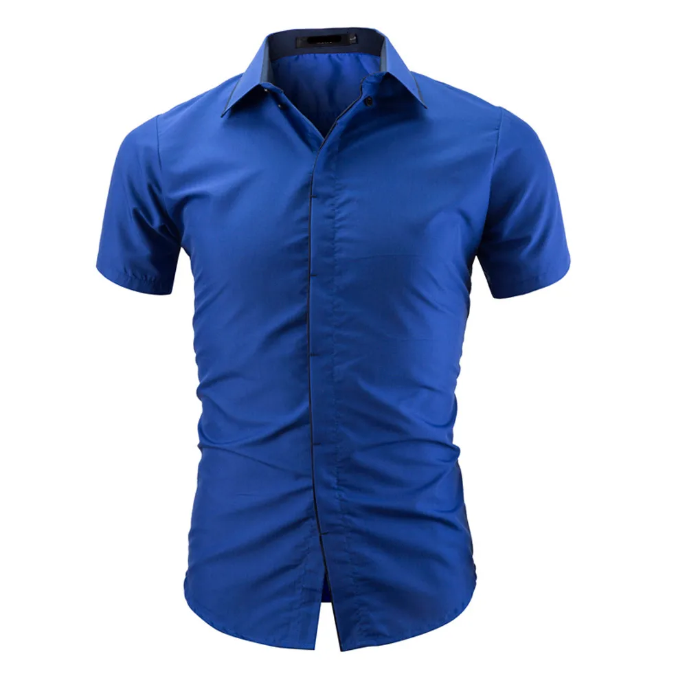 MUQGEW Мужская рубашка приталенная 2019 модная мужская camisa masculina однотонная