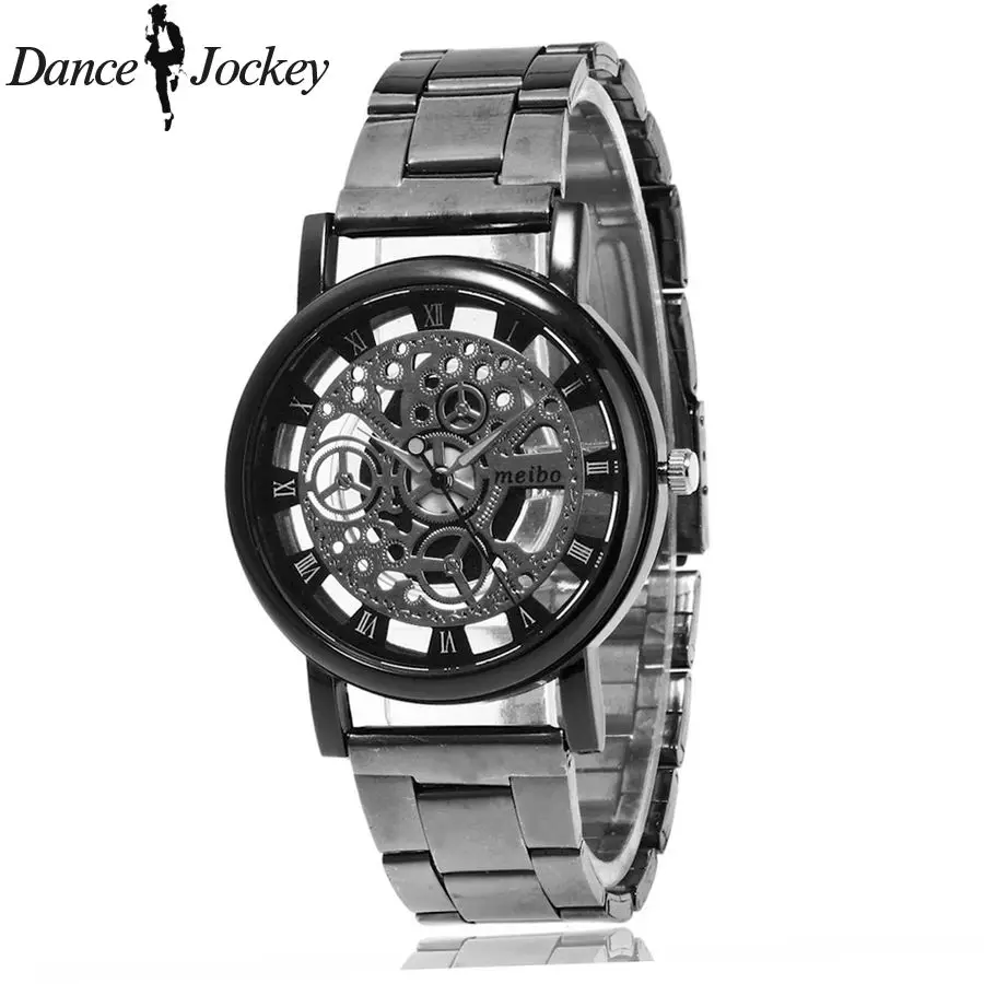 Мужские кварцевые наручные часы из нержавеющей стали с вырезами|wristwatch brand|wristwatch