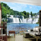 Пользовательские самоклеющиеся обои водопад природа пейзаж 3D фотообои для гостиной фон украшение стены