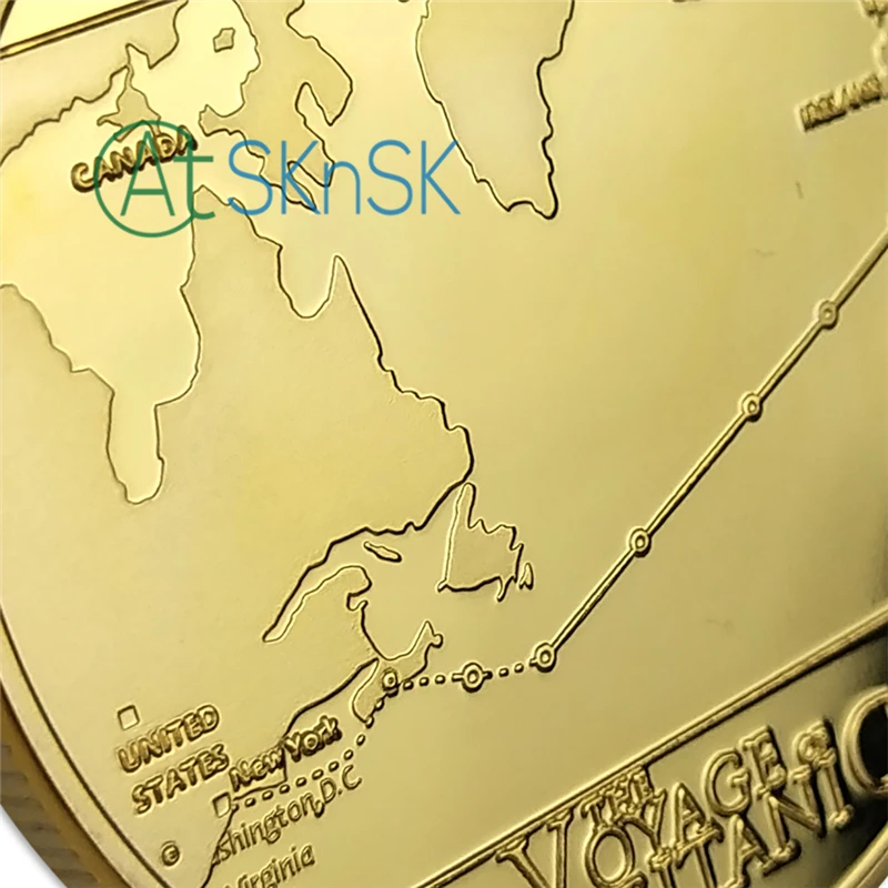 Titanic R.M.S Titan Routes памятная монета позолоченные монеты коллекции дисплей подарок