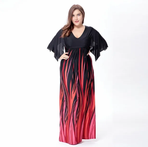 01 Bonnie Thea Бохо черное Полосатое платье размера плюс Макси XL-6XL женское платье большого размера летнее платье большого размера женское длинное платье Vestidos - Цвет: 01