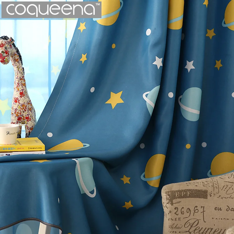 Планета и Звезда Картины Шторы для Детей Детские Детская Комната Cortinas Двери