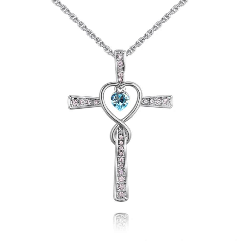 2018 Новое поступление классический крест кулон ожерелье с кристаллом от Swarovski bijoux
