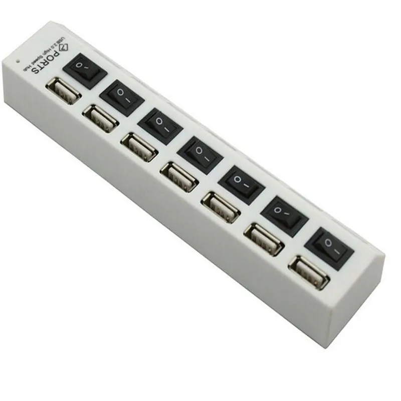 Мульти 7 портов высокоскоростной USB 2 0 480 Мбит/с зарядное устройство вкл/выкл